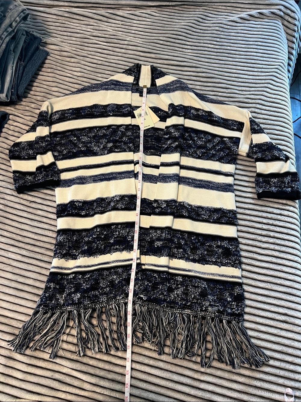 Lucky Brand Boho Fringe Open Cardigan